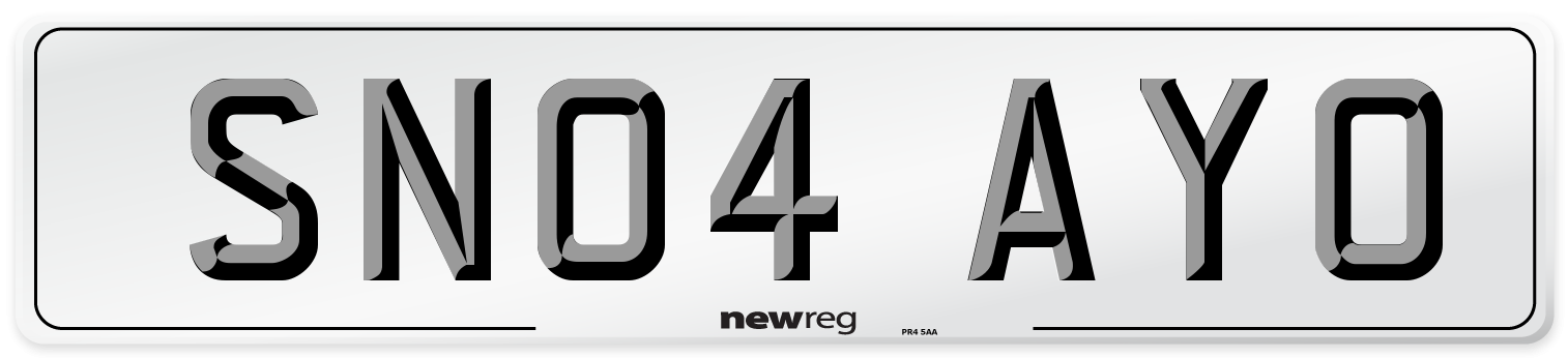SN04 AYO Number Plate from New Reg